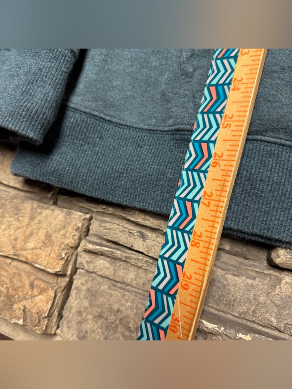LL Bean Camp Hoodie Womens Medium Tall Blue Green Mountain Graphic Sweatshirt - Picture 7 of 8
